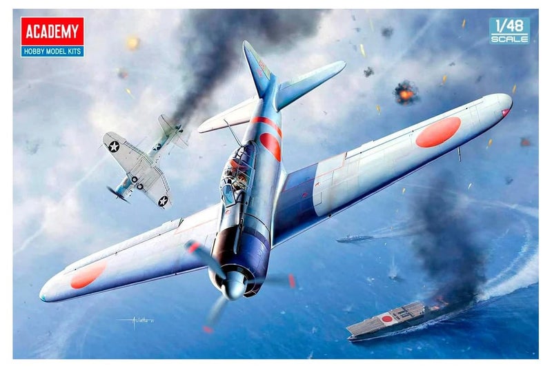 Academy 12352 1/48 Japanese Navy Zero Ship Fighter Airplane Type 21 Midway Battle Plastic Model - Image 1
